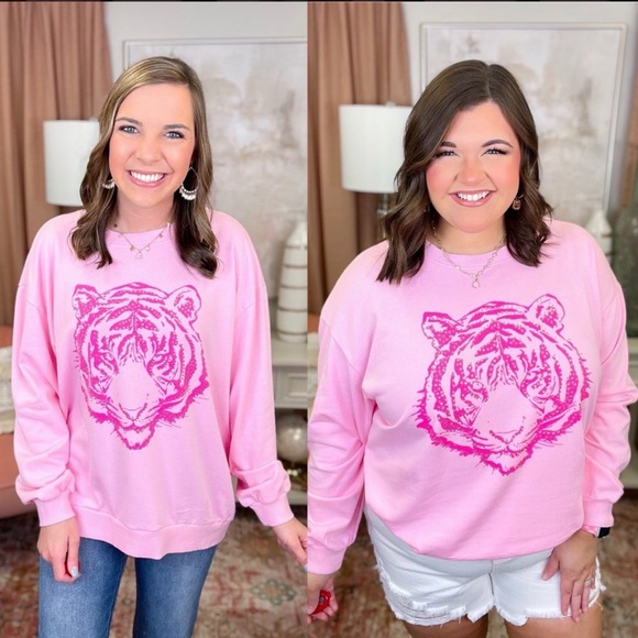 Pink Tiger Graphic Sweatshirt M (12/14) - Picture 3 of 4